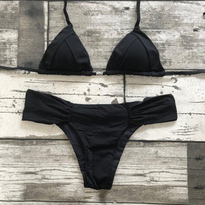 Butterfly Bikini Set - Triangle Top - BLACK