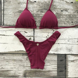 Moana Bikini Set - Triangle  Top - Burgundy