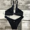 Load image into Gallery viewer, Wings Bikini Set - Knot Top - Ribbed - Black